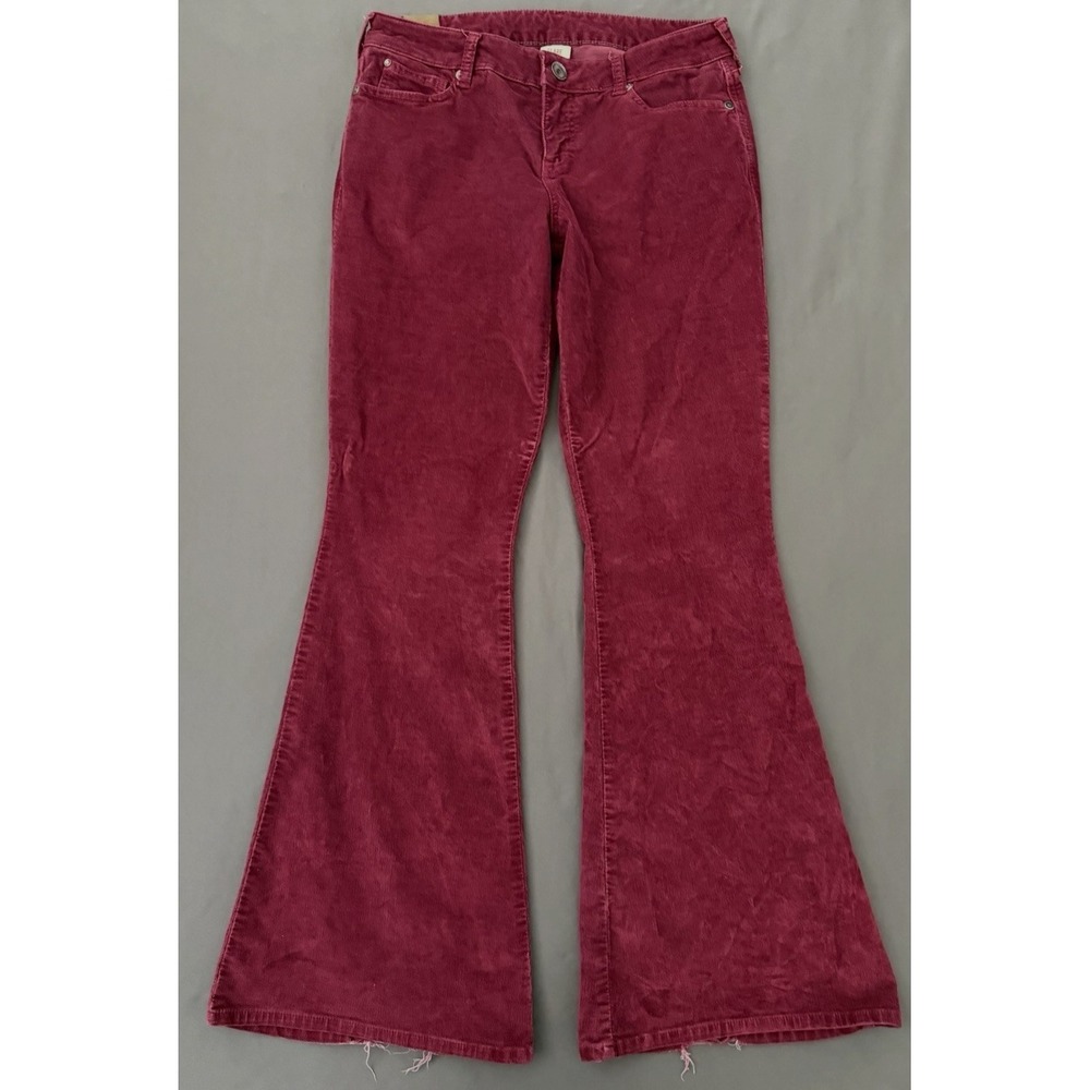 Ariat Flare Pants Women's Size 29R Burgundy Corduroy Retro Western Boho Hippie